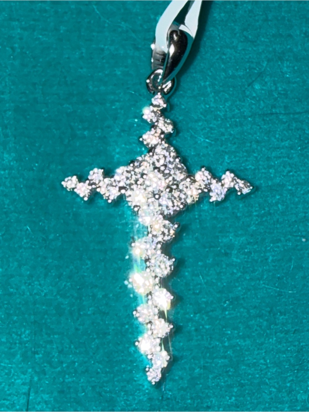 GRA CERTIFIED MOISSANITE DIAMOND 1CT CROSS PENDANT 925 STERLING SILVER NEW - Picture 2 of 13